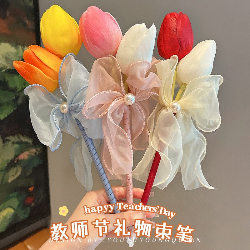 教师节礼物c送女老师郁金香花笔实用礼品2024新款高档创意花束笔