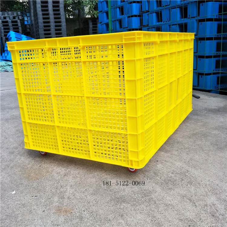 带轮子塑料周转筐加厚胶框仓库车G间收纳框S快递储物塑料筐