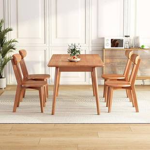 全实餐桌家用AOT小户木型吃饭桌桃木色餐桌椅组樱合方形原木色桌