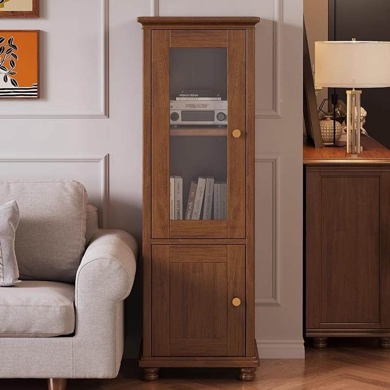 美式实立木书带柜门古置物柜柜客厅电复视边柜柜高窄柜小FJX:892,住宅家具,书架,淘宝优惠券,粉丝福利购,淘宝优惠卷