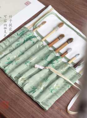 快雪时晴文听雨房携笔帘笔袋dyh70886国画毛收纳文便房雅笔物
