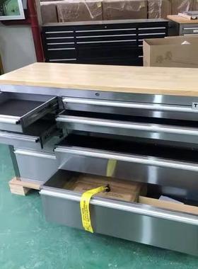 55英寸美作式不锈车库型钢推车橡胶木多功能302105大赛车工台汽修