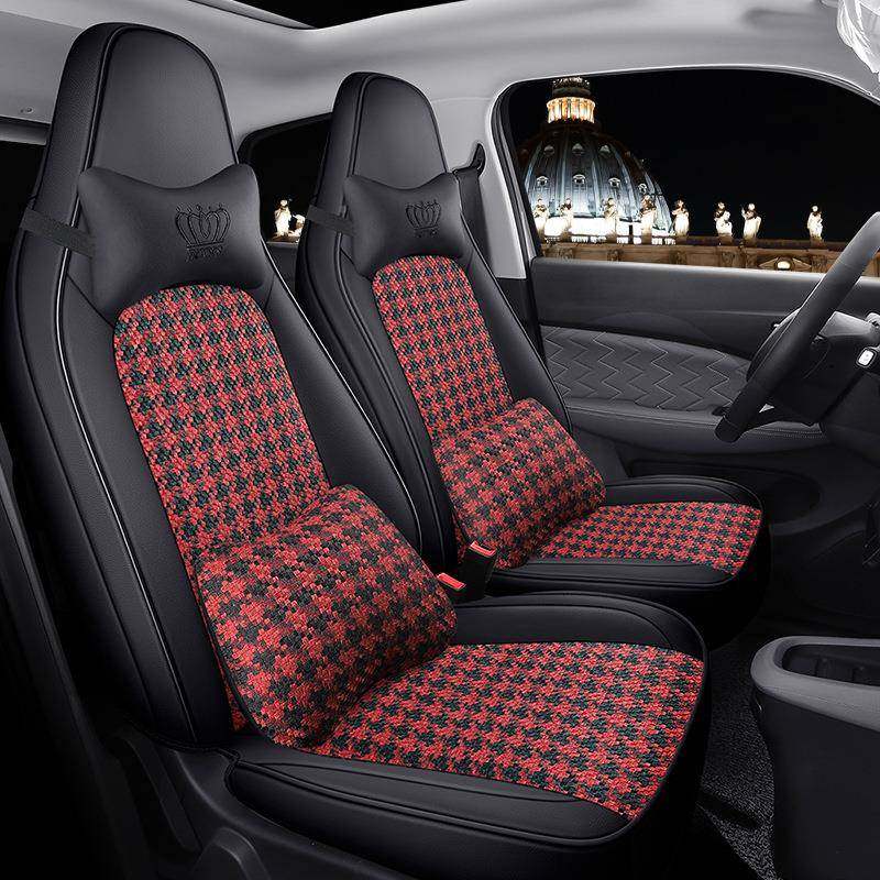 20全-22款零跑YVAt03专座套用季包围汽车坐垫纤四麻座套卡通座椅