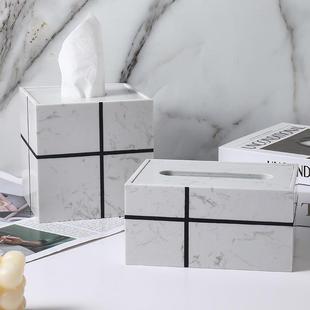 意简约大盒装理石纸巾客厅家用抽纸盒酒店民宿WFR样创板房轻奢饰