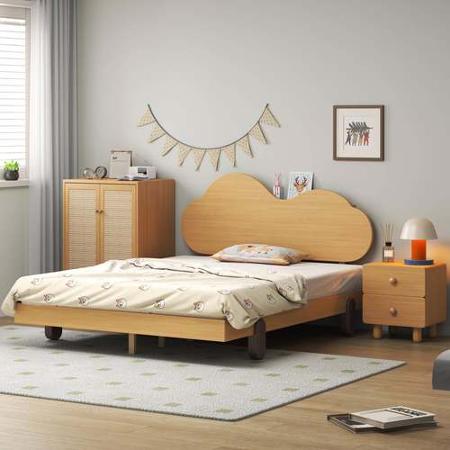 JXLV&1女全实木儿童床男孩孩卧室1米5可爱公主床米2单人床青少榉