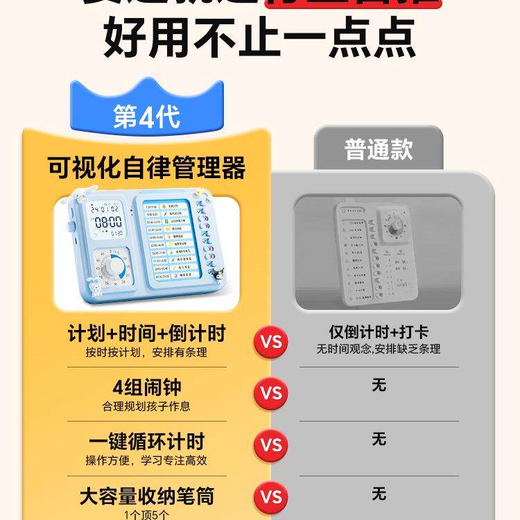 律儿童暑自律学习划表打卡器三假合一自VJR可视化时计间管理计时