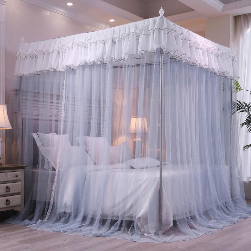 三开门蚊地式双人蚊落帐加2025新款粗公主风方蚊帐宫廷顶三开门加