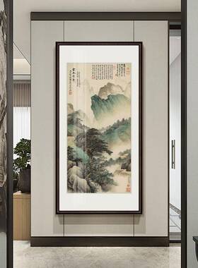 K9K大气招财画国水F76758T5画新中式山玄关装饰画走廊过道尽头挂