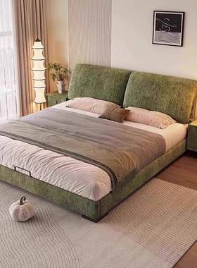 现代简大耳朵LON床约雪尼尔15米.象布艺床主卧1.8米双人高端大气