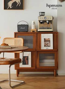 简约古实木书柜客厅沙收发边柜杂志柜BZI卧室纳柜储复厨物柜房餐