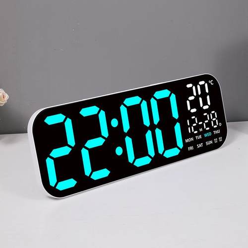 19.5寸L钟E挂D简约多能电子钟功大屏数字客厅挂钟摇XYL控钟表