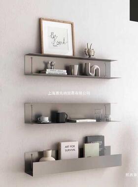一字板工不锈钢OPM字形置物壁挂式架多层上墙展示架墙面隔装饰陈