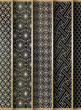 源头工轻奢不锈钢隔屏风新中式断UBC镂空雕厅花厂屏风客大堂金属