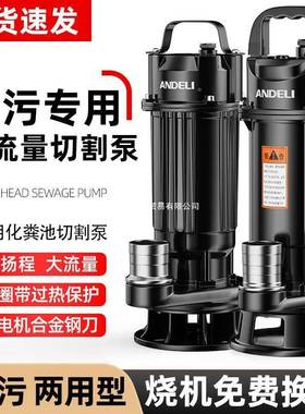 安v粪德利UEB污水泵切割泵厕所抽粪泵家用农田抽水水泵化池泥浆22