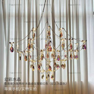 灯高端式轻及奢水晶吊餐厅灯高档现法代63721简约萤火虫埃水晶灯