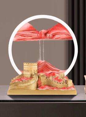 高OQH档送礼万城里长电沙流画摆件家居饰品客厅视酒柜办公室桌面