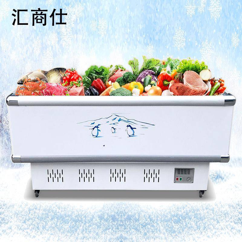 冰柜商用大容量冷柜冰箱冷藏展示柜保鲜冷冻两用岛柜卧式玻璃雪柜