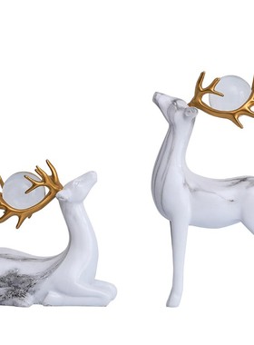 创意麋鹿屏风搭配装饰艺术品家z居玄关电视剧柜装饰品亲友结婚送