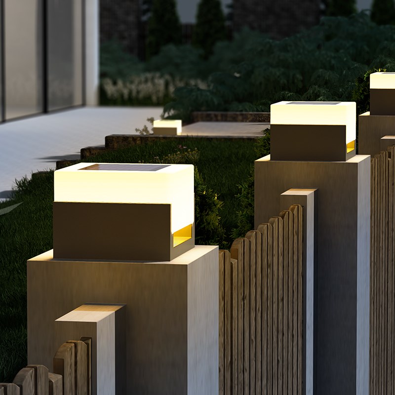 太阳能柱头灯户外庭p院灯防水草坪灯柱子灯别墅大门围墙柱灯