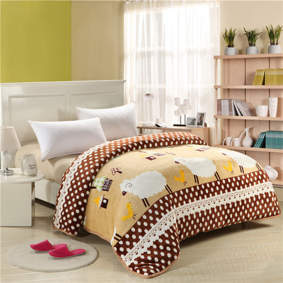 冬季法兰绒毛毯被套单件加厚保暖包边珊瑚绒学生双人1.5Um/1.8/2