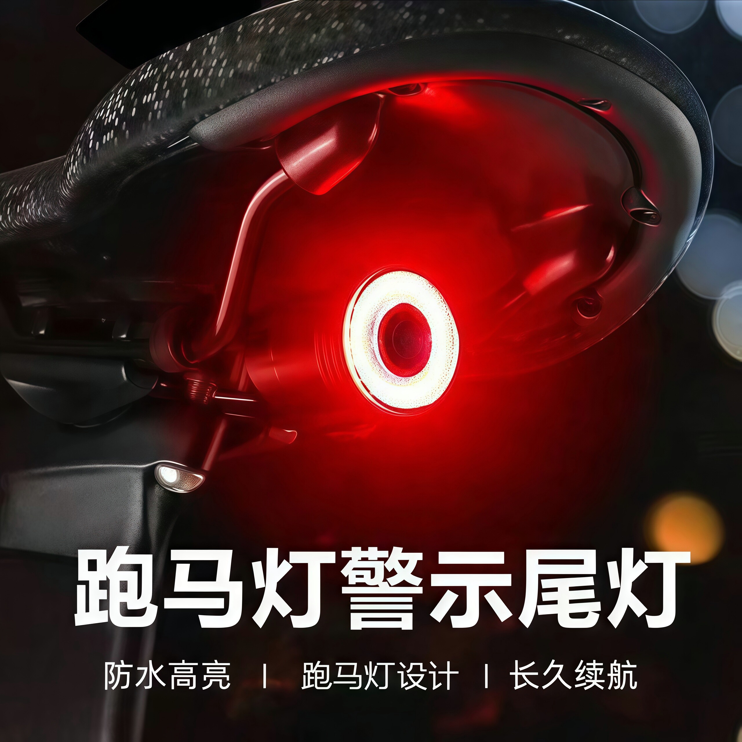 山地自行车夜间骑行后尾灯夜行爆闪充电前后警示闪光夜灯USB灯