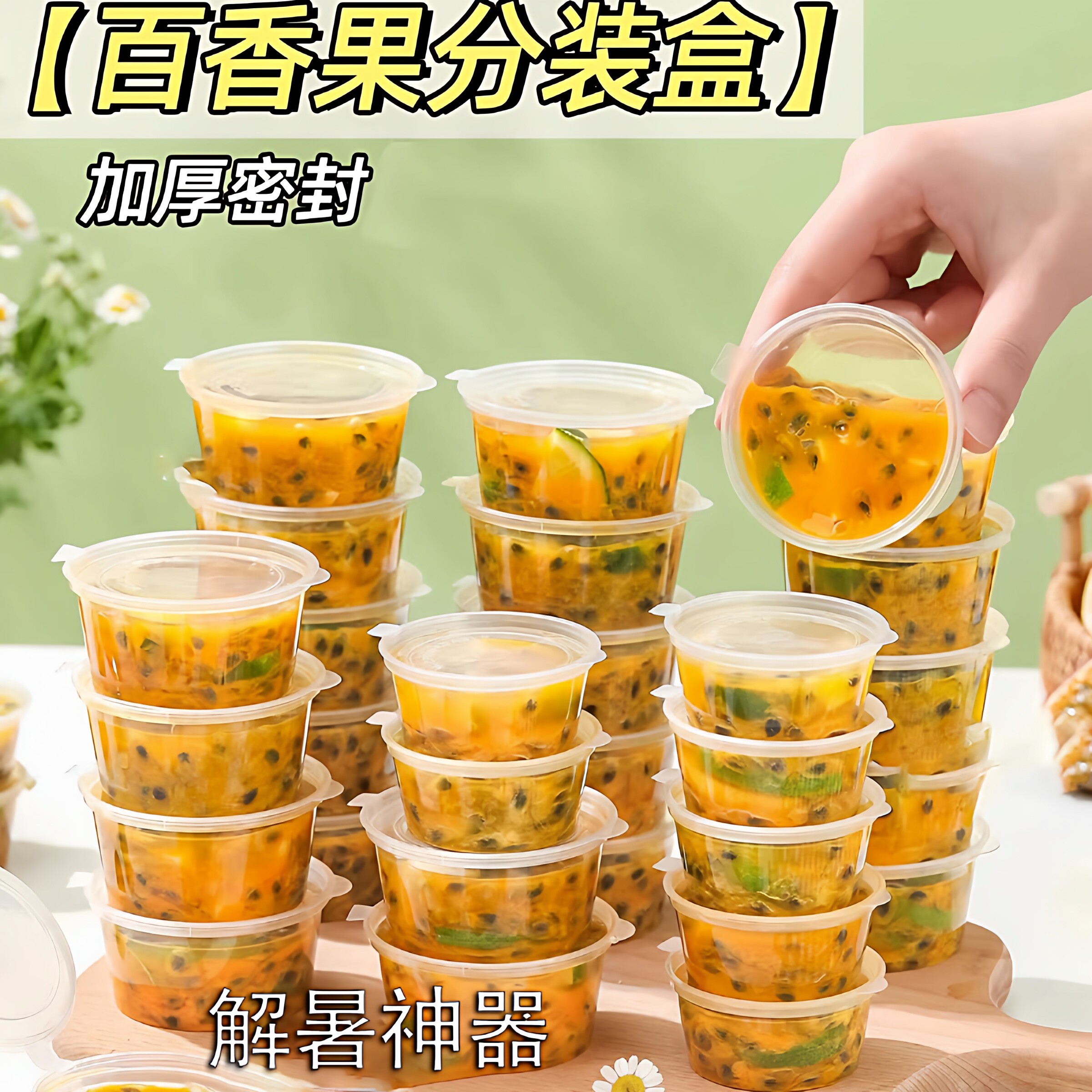 百香果柠檬果茶食品级密封分装盒图片