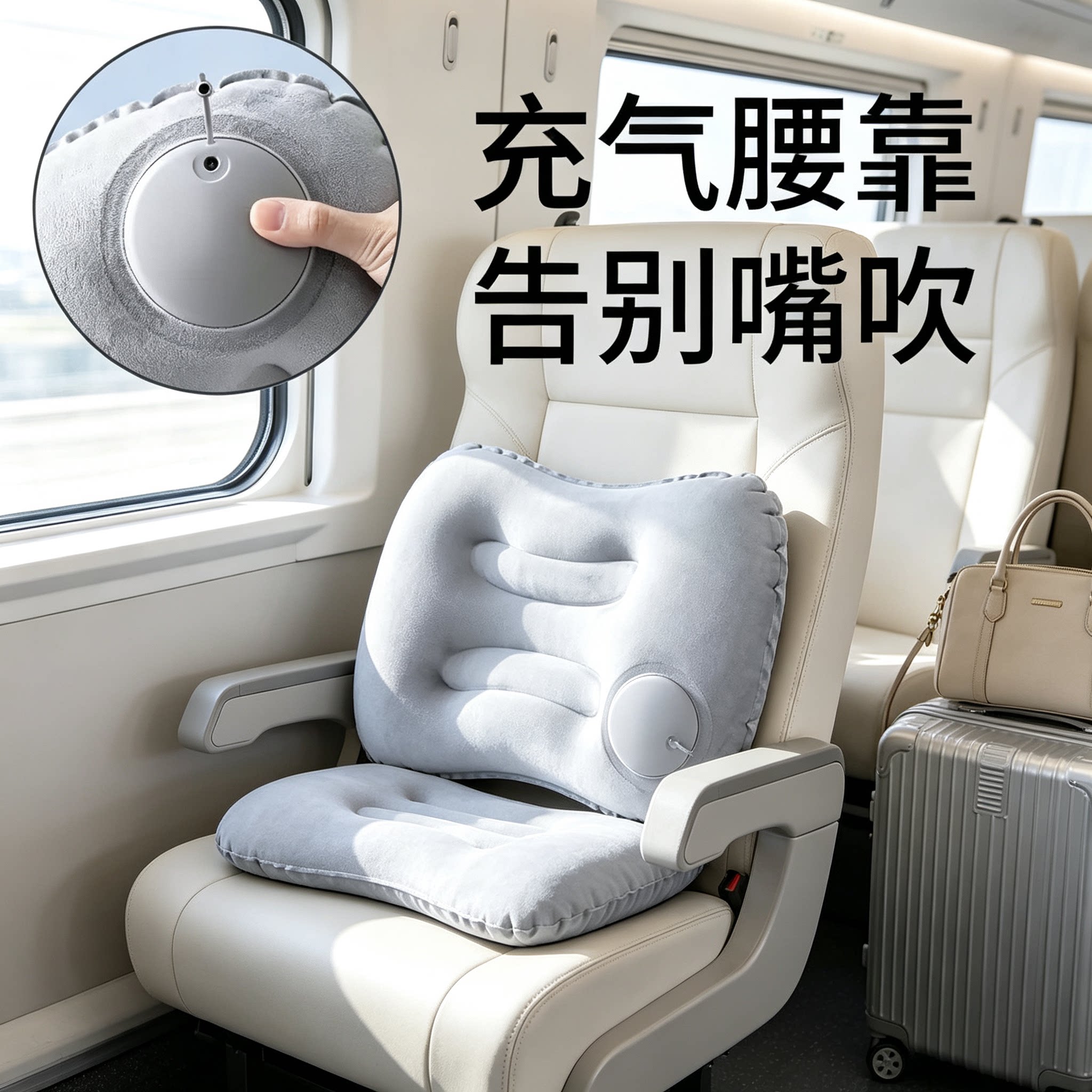 【出行常备】携带便捷按压充气枕图片