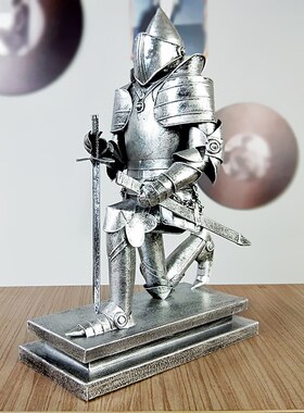 欧式中世纪罗马盔甲人士兵金属A模型道具复古铁皮武工艺品摆件