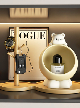 创意熊钥匙收f纳玄关入户置物架桌面摆件客厅家居装饰品送朋友礼