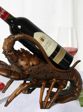 红酒架摆件创意龙虾葡萄酒托w酒柜装饰品电视柜家居客厅博物架摆
