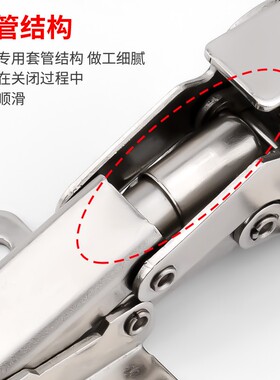 橱柜门免打孔液压阻尼铰链加厚青蛙弹子铰免开槽弹簧烟斗飞机合页