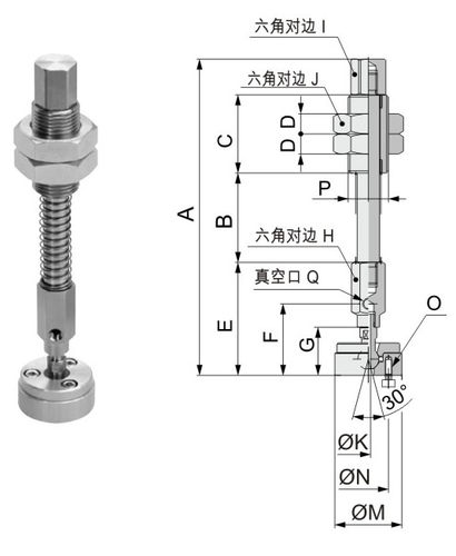重载摇摆型ZP1B-XF1JB25/50/75工业件真空吸盘金具支架机械手配件