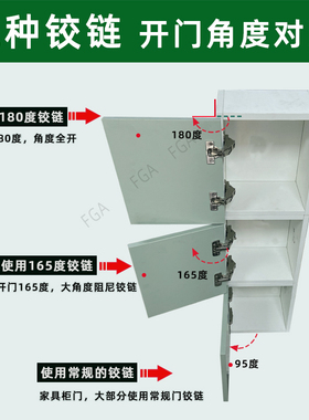 大衣柜开门180度铰链橱柜门大角度缓冲铰链165度缓冲阻尼铰链五金