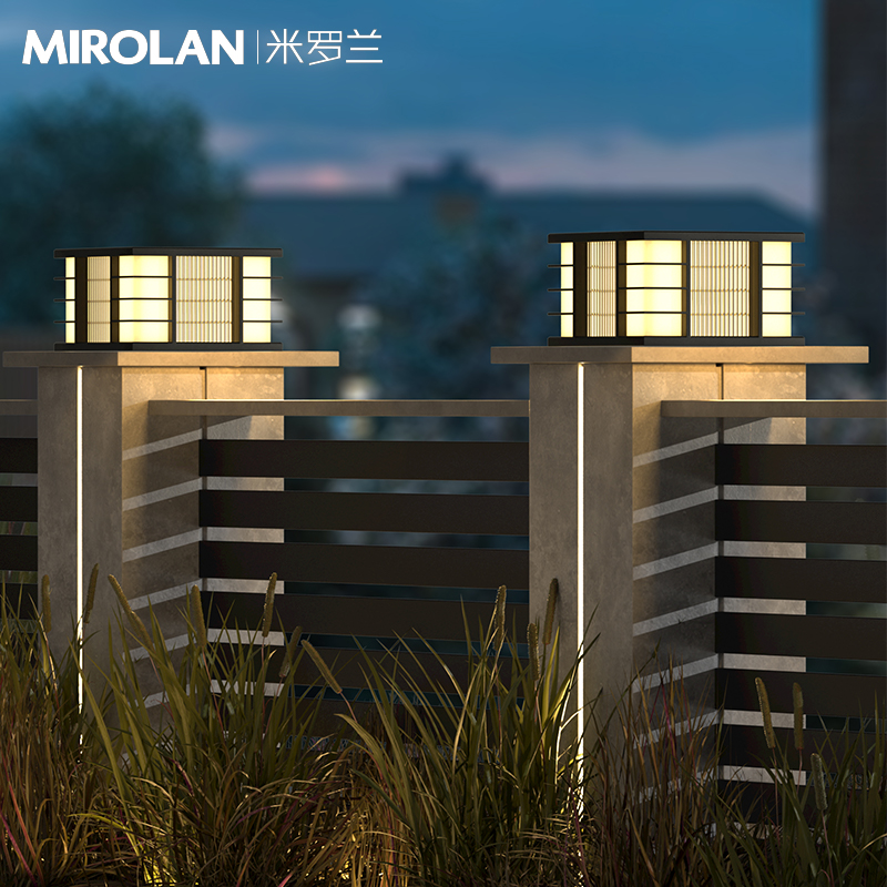 柱头灯太阳能门柱灯围墙柱子灯户外庭院灯Q简约大门灯别墅柱灯