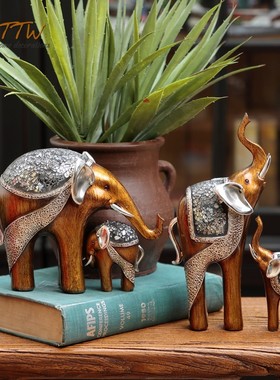 东南亚招财大象客厅电视柜酒柜装饰品家居轻奢高档Z工艺品摆件