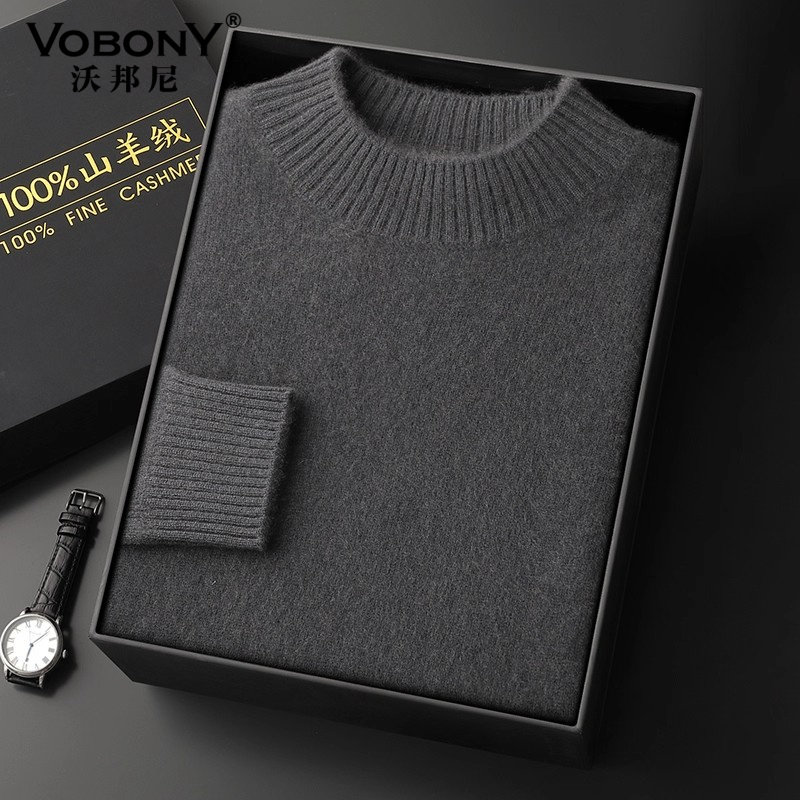 鄂尔多斯市半高领100%山羊绒衫男秋冬季针织打底长袖加厚保暖毛衣,男装,羊绒套衫,淘宝优惠券,粉丝福利购,淘宝优惠卷