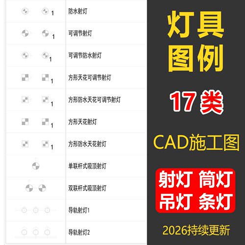 灯具CAD施工图例素材潮流