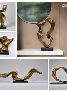 创意大摆件轻奢别墅样板间客y厅玄关家居装饰艺术品玻璃钢雕塑