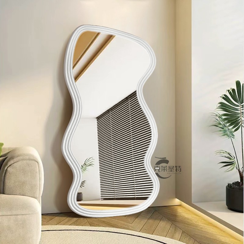 北欧异形全身镜全身镜卧室网红zis风轻奢落地镜化妆室壁挂浴室镜
