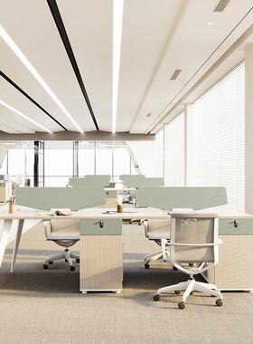 MCI职员办脑桌椅合简约现代2组四6公人位屏风员工办公室办公桌电