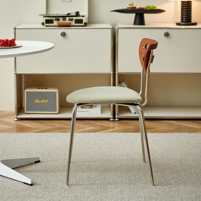 中古实木椅休不锈钢椅餐子约现巴特椅简代家用设计师款餐厅凳子闲