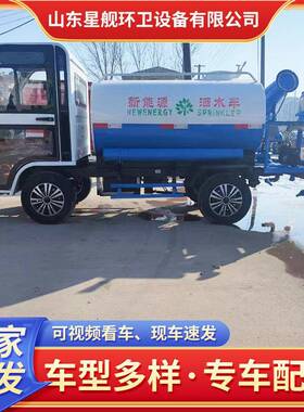 电车动园四轮洒水HOQ车3方地用雾炮洒水林道路冲洗喷洒工车