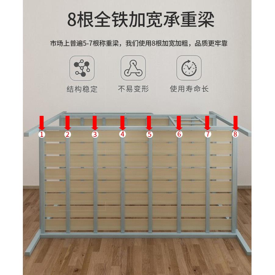 上铺铁架床双层床铁艺双人宿舍床床t5397354上下床铁床高架低床高