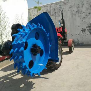 新款泥路KOK面开槽机圆盘水沟开机四轮车带挖沟机器回旋式开沟机