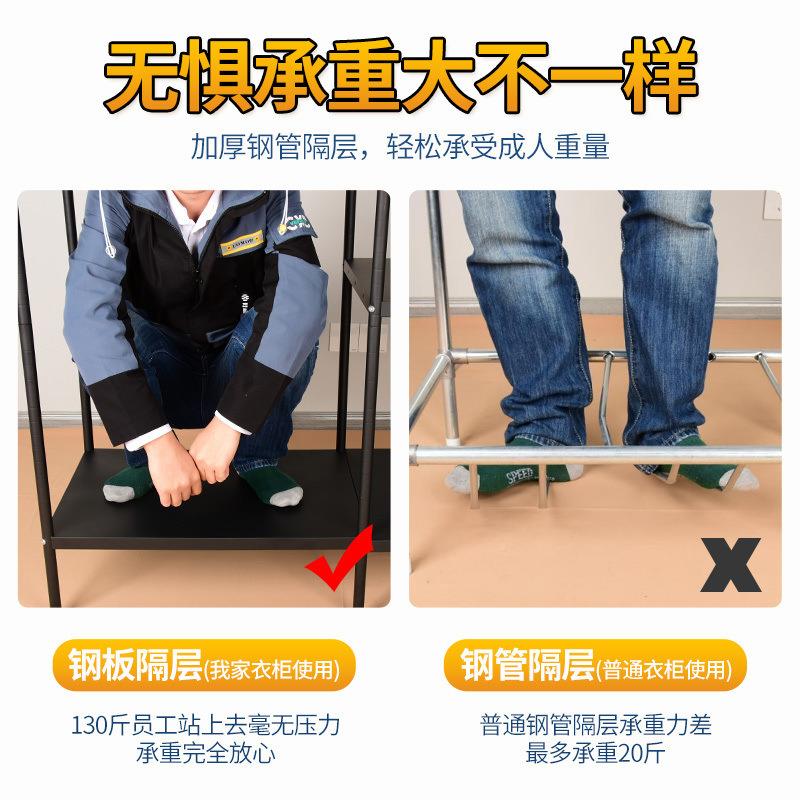 全钢板衣柜易布衣柜全钢钢管加粗加固家架卧室用挂衣橱出SWC租简