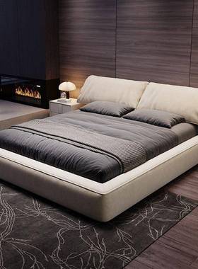 科技绒布床象朵主卧床轻奢奶油风双人XMH现代简大约气压储物耳婚