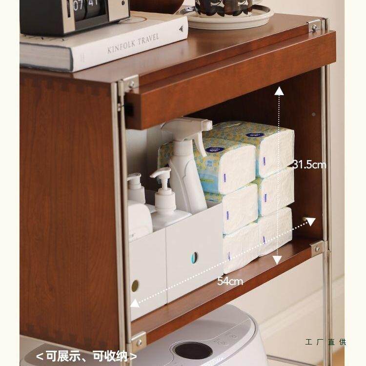 中古实木扫机器人置物架复古柜书边收柜地AVY纳柜