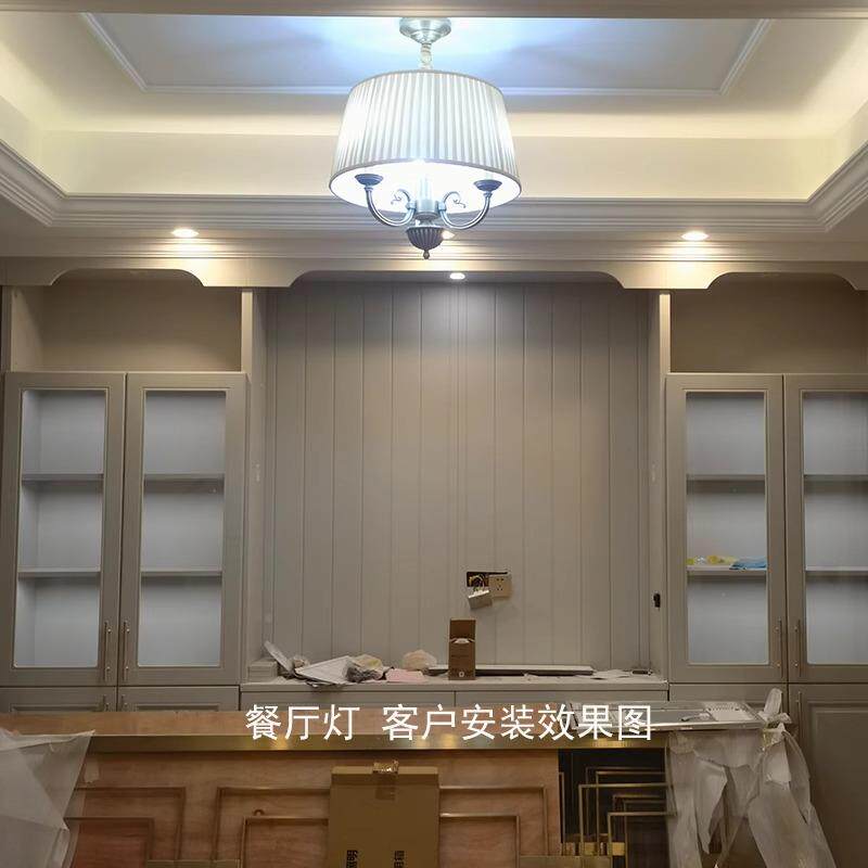 高端美式古铜简约室灯书房罩大布吊灯复古设计师餐450厅卧吊吧台