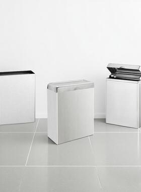 304不钢壁挂WRA式卫间垃锈圾桶共厕所酒店商生场防臭公垃圾桶带盖