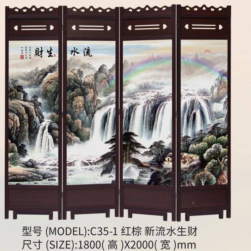 屏屏风隔断办公茶室酒楼楼酒022仿古木质中式客厅屏风玄关店折叠